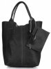 Bőr táska shopper bag Genuine Leather fekete 777